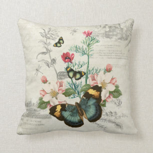 Romantische Vintage Botervliegen Wildbloemen Ephem Kussen