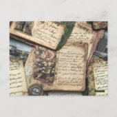 Romantische Vintage Briefcollage met Rozen Briefkaart (Achterkant)