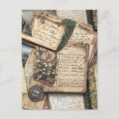 Romantische Vintage Briefcollage met Rozen Briefkaart (Voorkant)