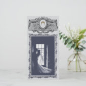Romantische Vintage bruiloft Dank u kaart (Staand voorkant)