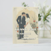 Romantische vintage bruiloft paar kunst (Staand voorkant)