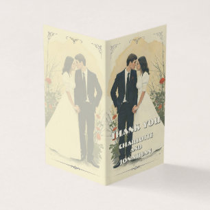 Romantische vintage bruiloft paar kunst kaart