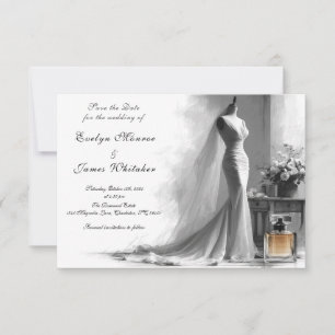 Romantische vintage bruiloft save the date