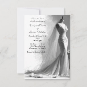 Romantische vintage bruiloft save the date