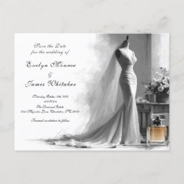 Romantische vintage bruiloft 'Save the date' Aankondigingskaart