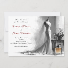 Romantische vintage bruiloft save the date kaart