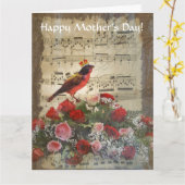 Romantische vintage collagemoederdag kaart (Gele Bloem)