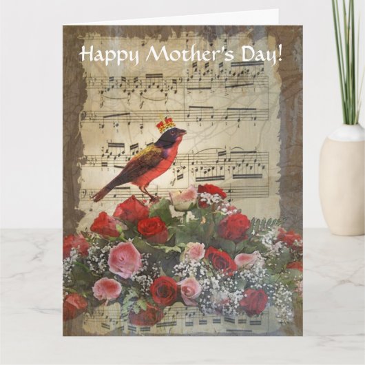Romantische vintage collagemoederdag kaart (Voorkant)