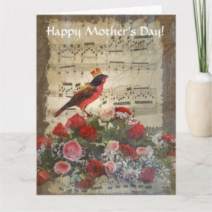 Romantische vintage collagemoederdag kaart