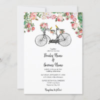 Romantische vintage fiets bloemen & vogels bruilof