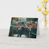 Romantische Vintage Fiets Valentijnsdag Kaart (Gele Bloem)