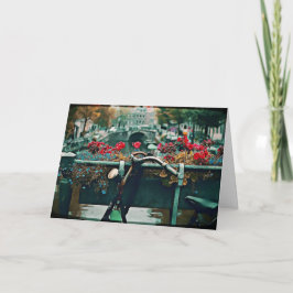 Romantische vintage fiets Valentijnskaart Kaart