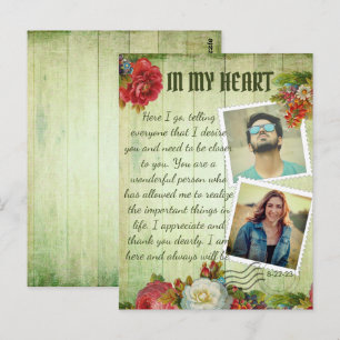 Romantische Vintage Fotocollage Liefdesboodschap Briefkaart