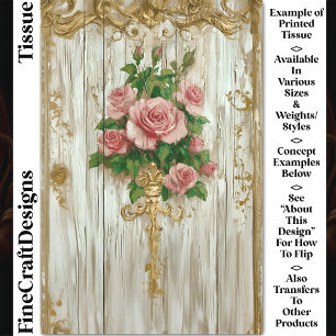 Romantische Vintage Franse Roze Rozen CW4 Découpag Tissuepapier
