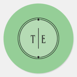 Romantische Vintage Geïnspireerd Bleke groene brui Ronde Sticker