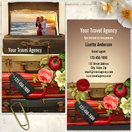 Romantische Vintage Honeymoon Reis Zakelijke Kaart Visitekaartje