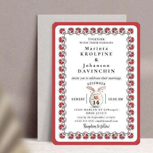 Romantische vintage huwelijksuitnodiging kaart