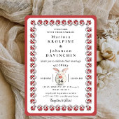 Romantische vintage huwelijksuitnodiging kaart