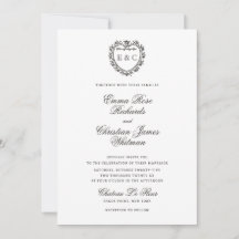 Romantische Vintage Monogram Wapen Huwelijk