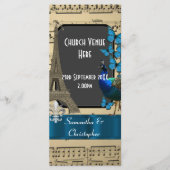 Romantische vintage Parijs huwelijksprogramma Programmakaart (Voorkant)