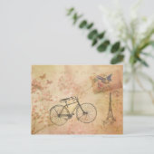 Romantische Vintage Parijs in Lentenkolage Briefkaart (Staand voorkant)