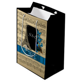 Romantische vintage Paris gepersonaliseerde bruilo Medium Cadeauzakje