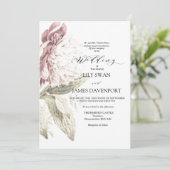 Romantische Vintage Peony Wedding Kaart (Staand voorkant)