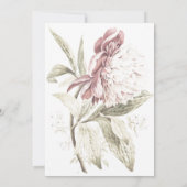Romantische Vintage Peony Wedding Kaart (Achterkant)