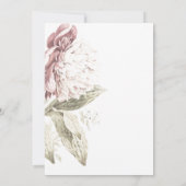 Romantische Vintage Peony Wedding Kaart (Achterkant)