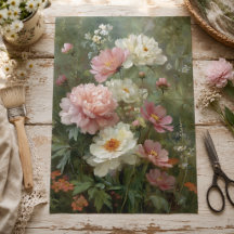 Romantische vintage pioenrozen en wilde bloemen de