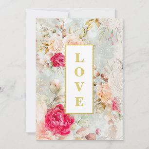 * Romantische Vintage QR AR26 RSVP Bloemige Bruilo Kaart