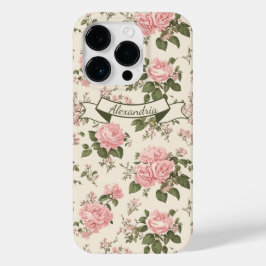 Romantische Vintage Roos Bloesem Bloemmotief Case-Mate iPhone 14 Pro Hoesje