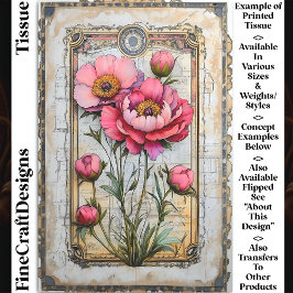 Romantische Vintage Roze Pioenrozen DA1R Decoupage Tissuepapier