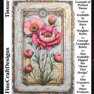Romantische Vintage Roze Pioenrozen DA1R Decoupage Tissuepapier