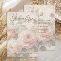 Romantische Vintage Roze Trouwdag Bedankt