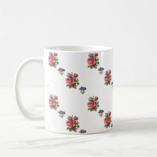 Romantische Vintage Rozen Viooltjes Shabby Chic Co Koffiemok
