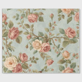 Romantische Vintage Rozentuin Cadeaupapier (Vlak)