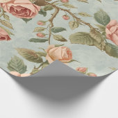 Romantische Vintage Rozentuin Cadeaupapier (Hoek)