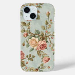 Romantische Vintage Rozentuin iPhone 15 Case