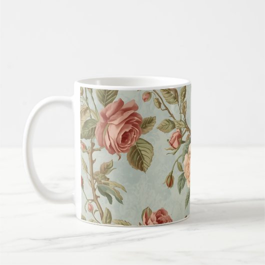 Romantische Vintage Rozentuin Koffiemok (Links)