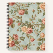 Romantische Vintage Rozentuin Notitieboek (Voorkant)