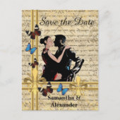 Romantische vintage save the date aankondigingskaart (Voorkant)