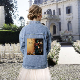 Romantische vintage steampunk Victoriaanse bruilof Denim Jacket