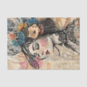 ROMANTISCHE VINTAGE VROUW DECOUPAGE TISSUEPAPIER (Voorkant)