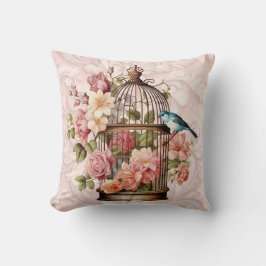 Romantische vintage waterverf bloemenkas kussen