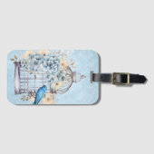 Romantische vintage waterverf bloemkooi bagagelabel (Voorkant (horizontaal))