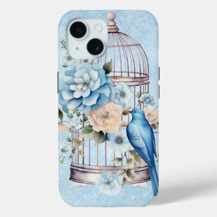Romantische vintage waterverf bloemkooi iPhone 15 case