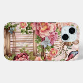Romantische vintage waterverf bloemkooi Case-Mate iPhone case (Achterkant (horizontaal))