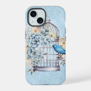 Romantische vintage waterverf bloemkooi iPhone 15 case