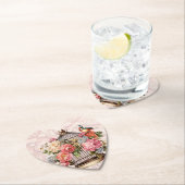 Romantische vintage waterverf bloemkooi kartonnen onderzetters (Insitu)